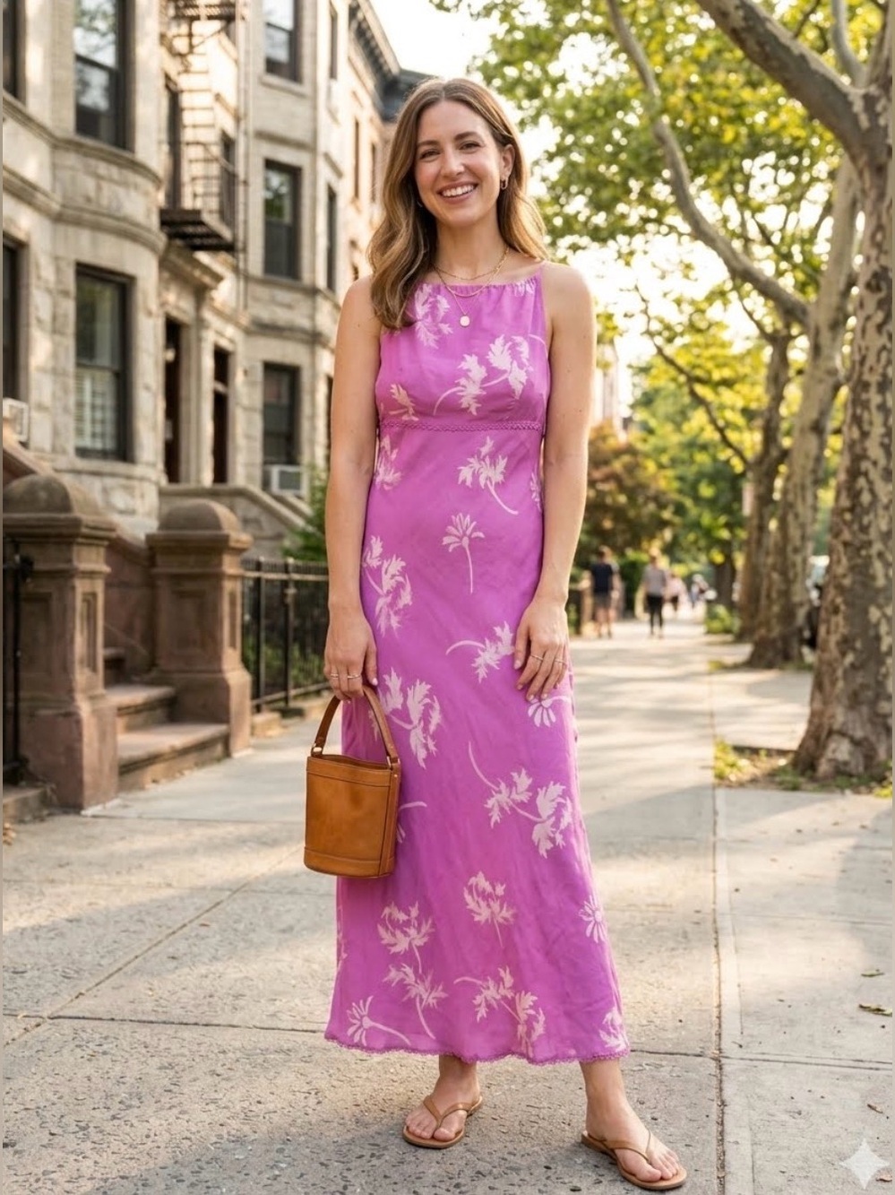 Nicole Miller collections Floral Pink Slip Maxi Delicate Straps size 12 (ZZ110)